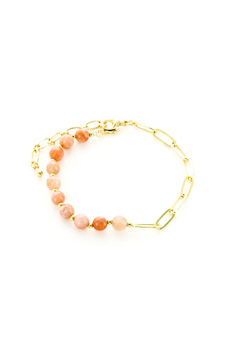 PEACH Peach Stone Link Bracelet