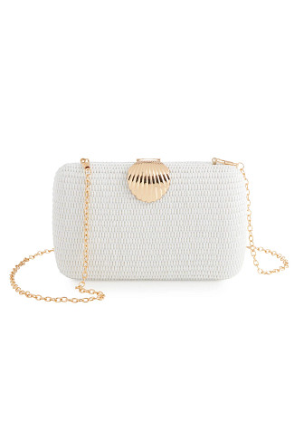 WHITE Coquille Clutch