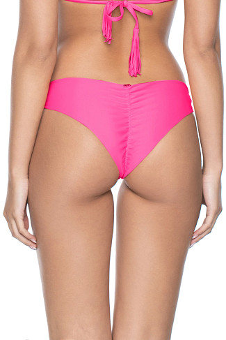 HOT PINK Ruched Brazilian Bikini Bottom
