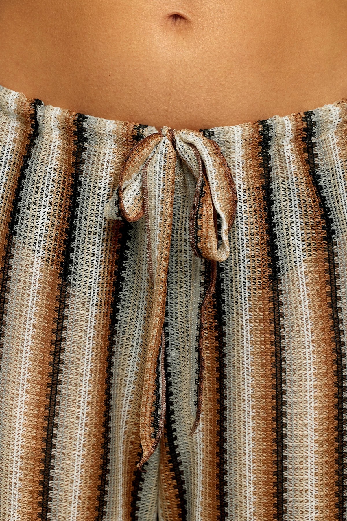 CHOCOLATE Seaside Striped Knit Cover Up Pants image number 7