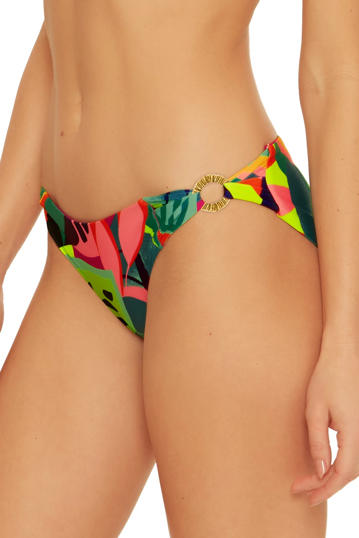 MULTI Rainforest Ring Tab Side Hipster Bikini Bottom image number 3