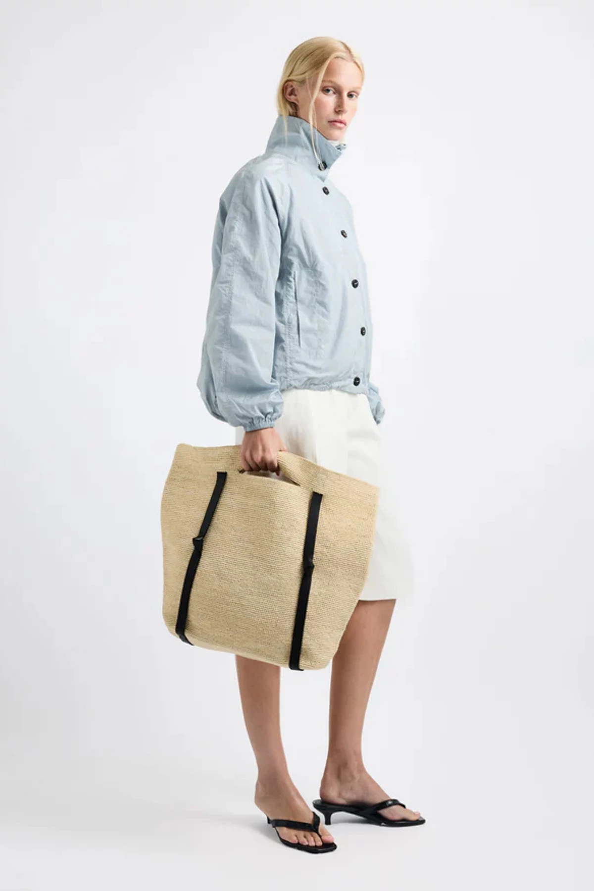 NATURAL Tanner Raffia Straw Hat-Strap Tote image number 5