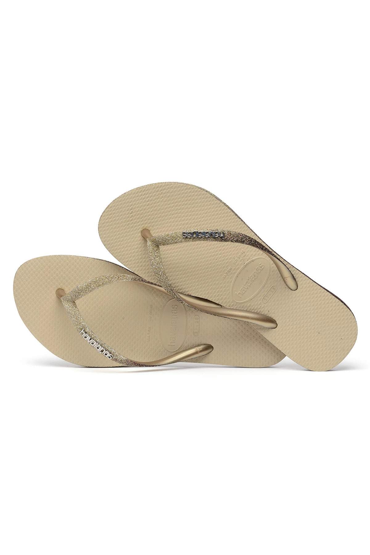 SAND GREY Slim Sparkle Flip Flops image number 4