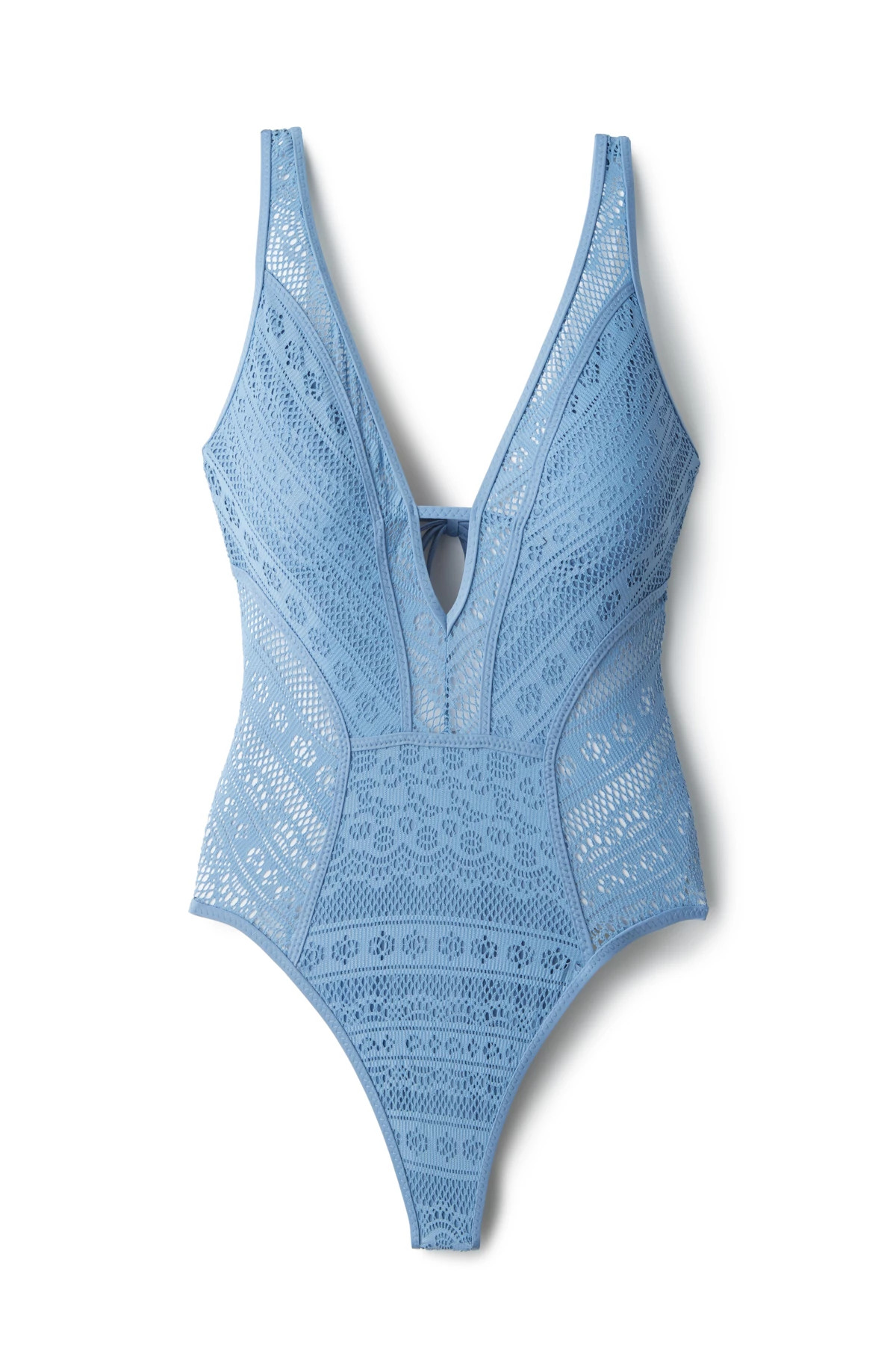 BLUE SHADOW Show & Tell Plunge One Piece Swimsuit image number 3