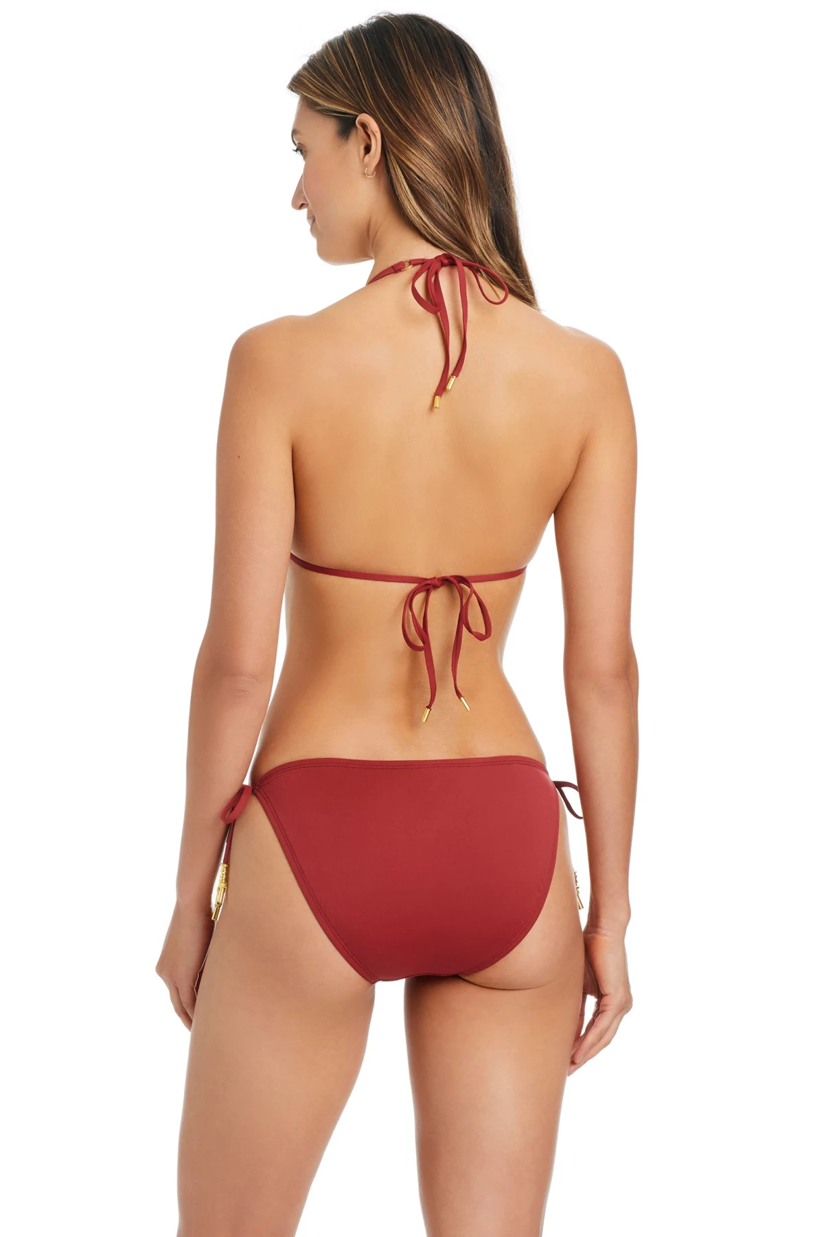 BARCELONA RED Sliding Triangle Bikini Top image number 2
