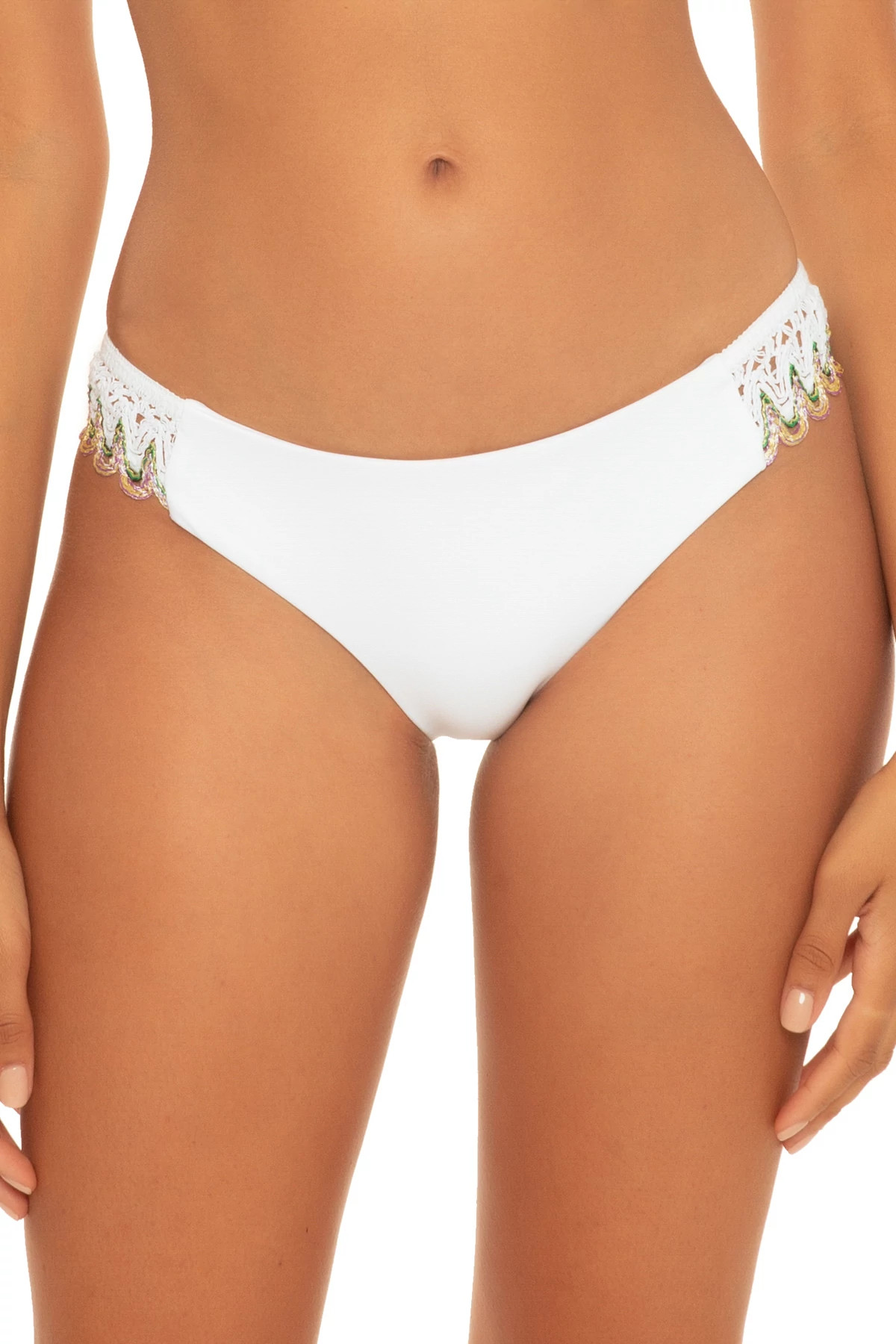 WHITE Avery Tab Side Hipster Bikini Bottom image number 1