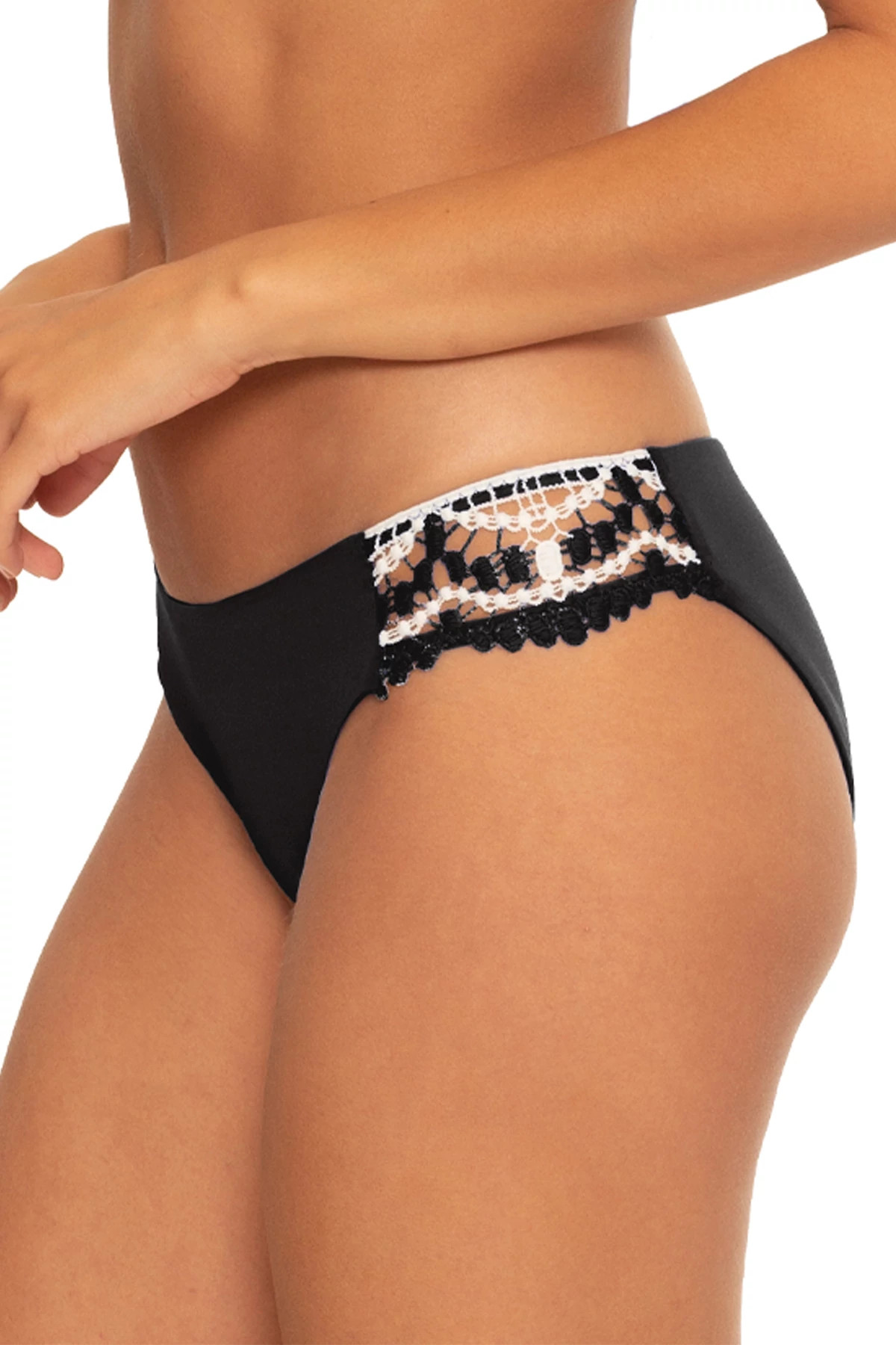 BLACK Avery Tab Side Hipster Bikini Bottom image number 3
