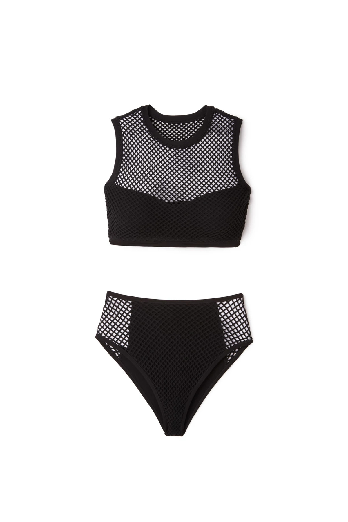 BLACK Pua Crochet High Waist Bikini Bottom image number 4