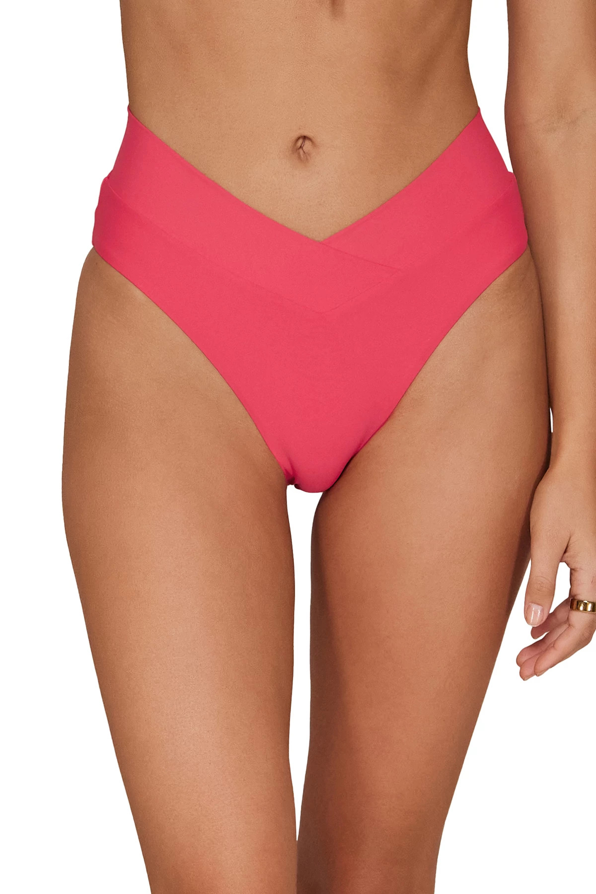 WATERMELON Delfina V Front High Waist Bikini Bottom image number 1