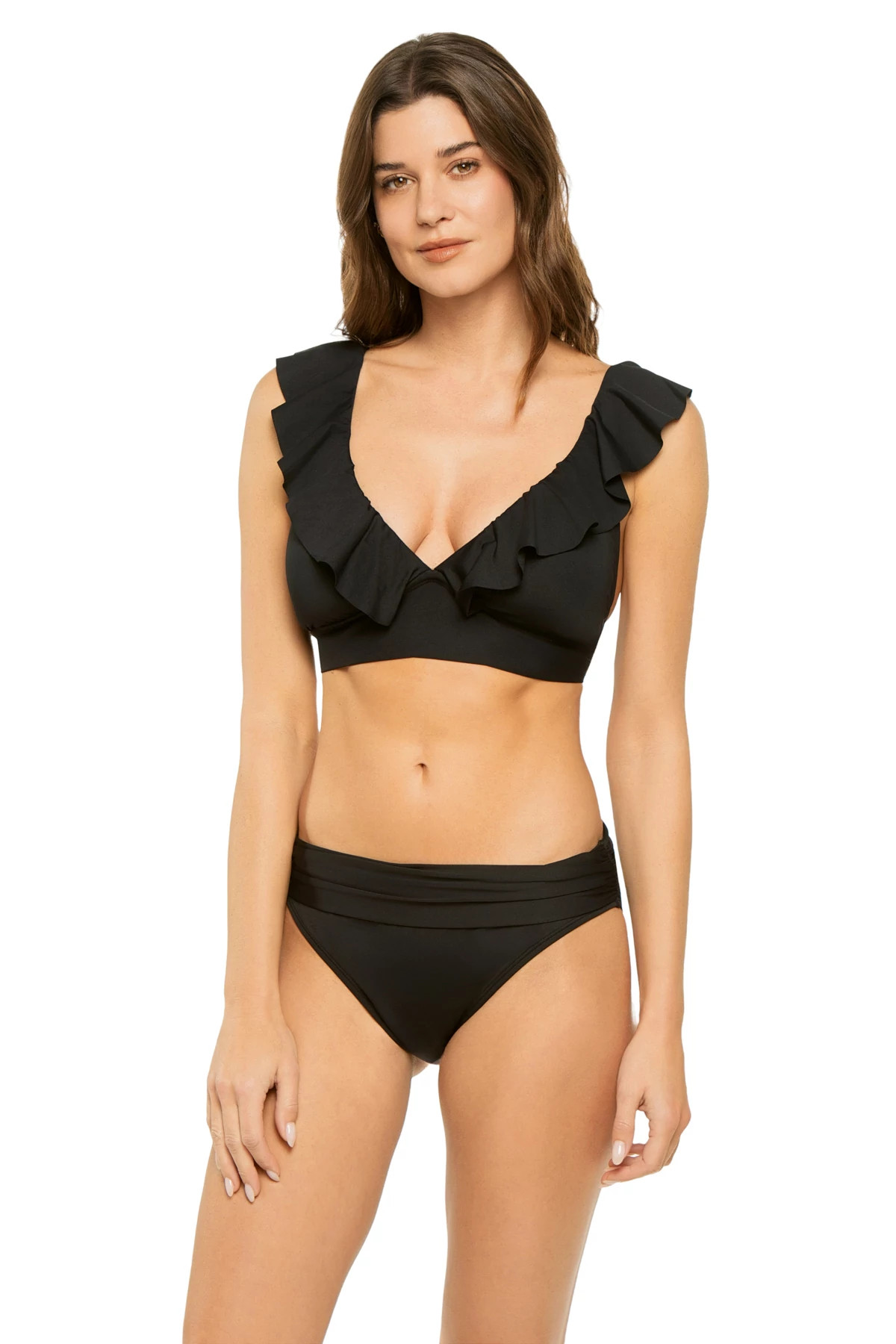 CAVIAR Ruffle Bralette Bikini Top image number 1