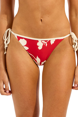 COSMO RED Floral Tie Side Bikini Bottom