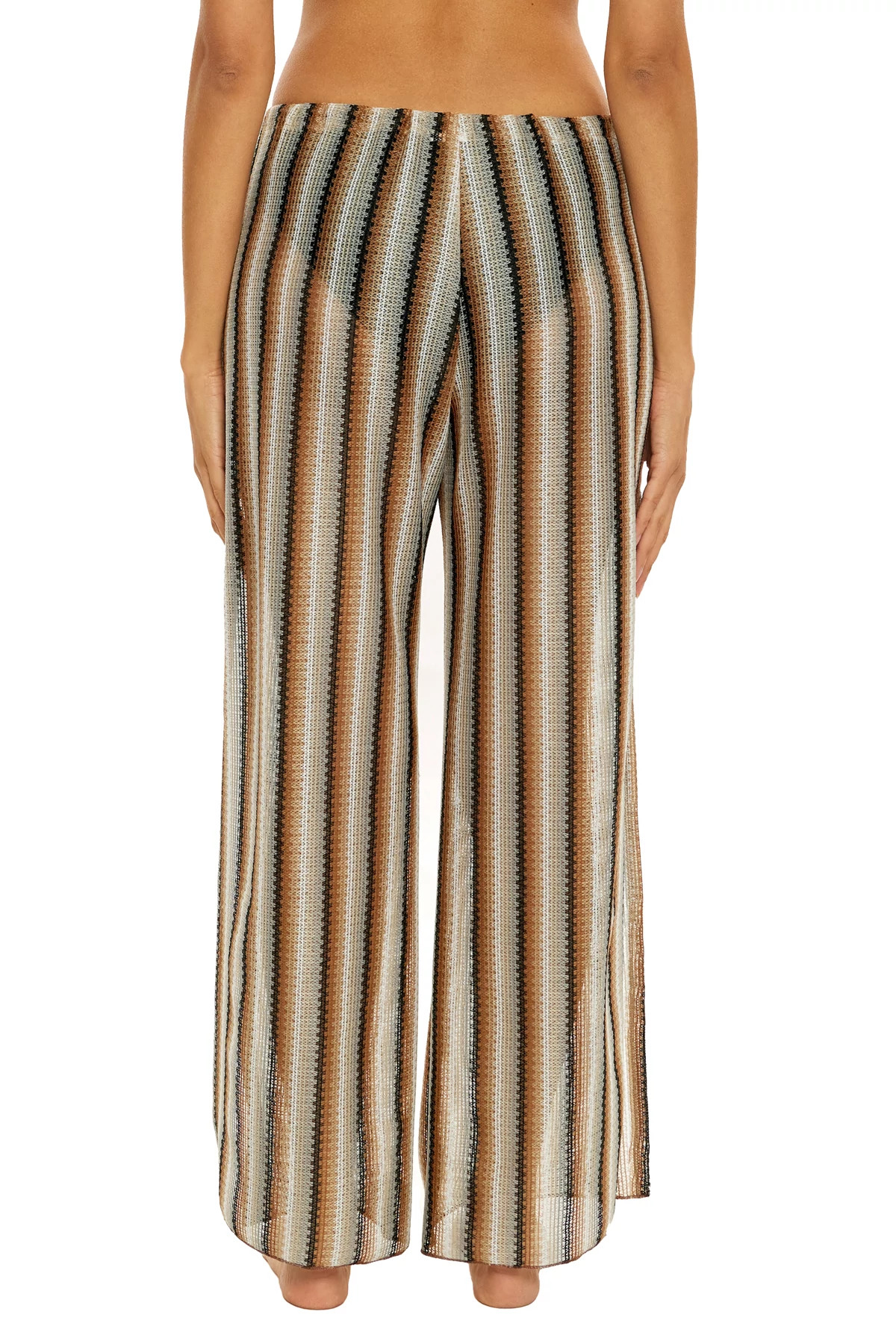 CHOCOLATE Seaside Striped Knit Cover Up Pants image number 3