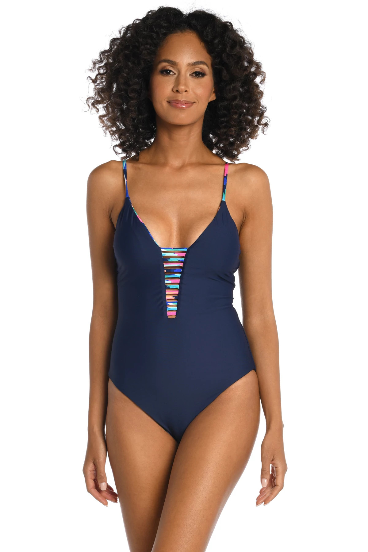 MULTI Reversible Plunge Mio One Piece Swimsuit image number 2