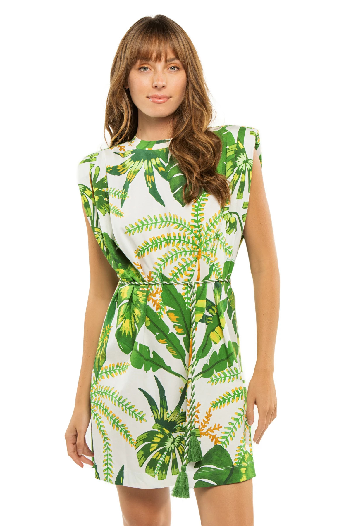 TROPICAL FOREST OFF-WHITE Tropical T-Shirt Dress image number 1