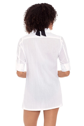 WHITE Button Down Camp Shirt Dress