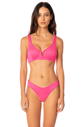 HOT FUCHSIA Victoria Reversible V-Wire Bralette Bikini Top