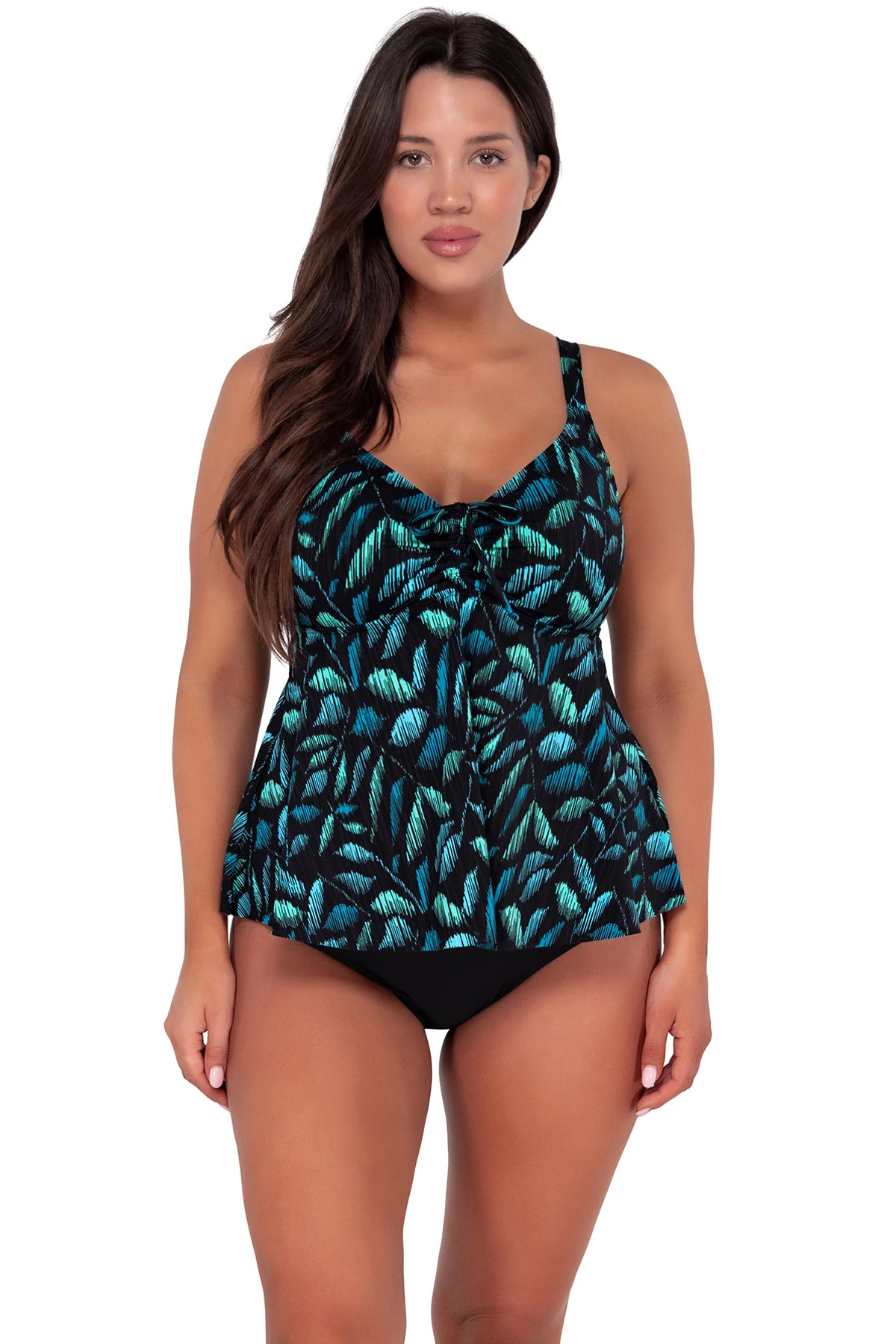 CASCADE SEAGRASS TEXTURE Marin Tankini Top image number 1