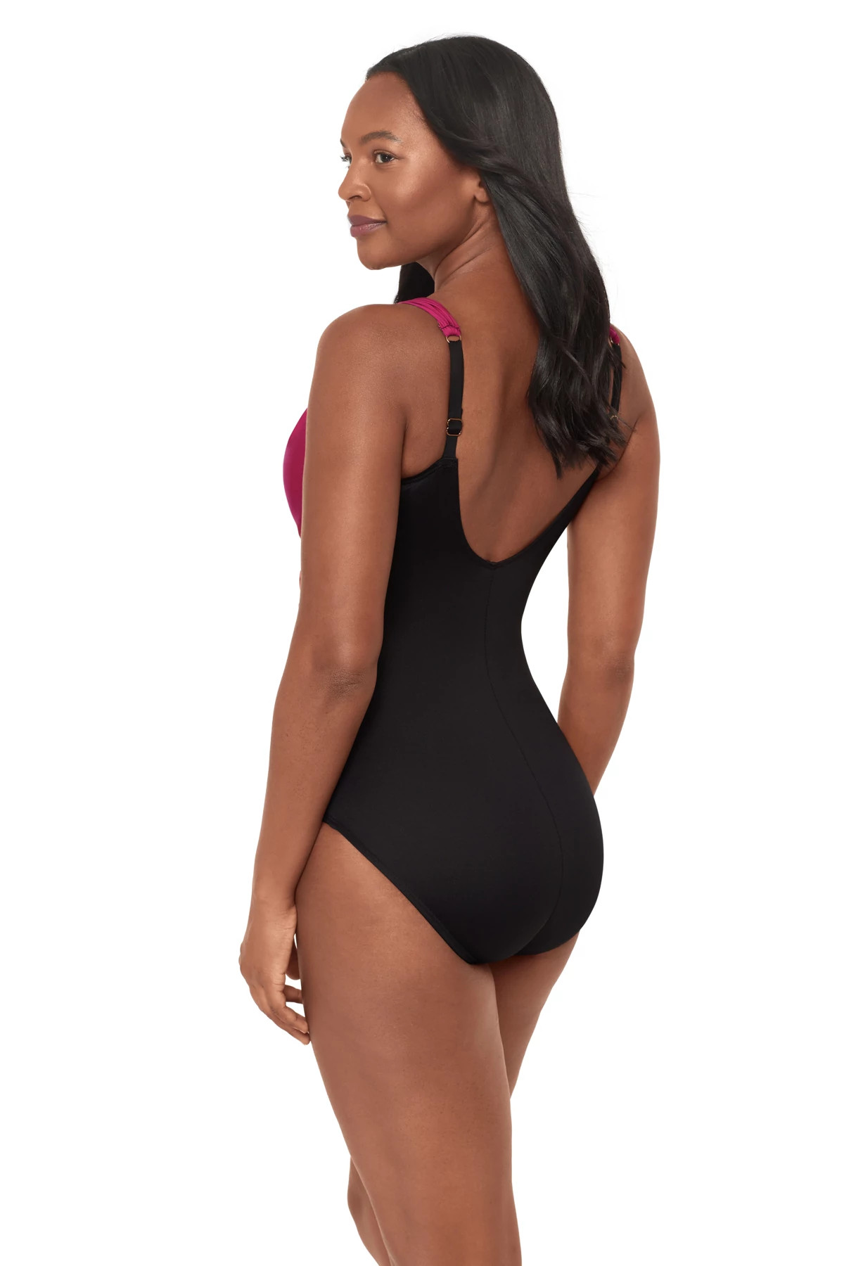 BLACK/MULTI Siren Surplice One Piece Swimsuit image number 3
