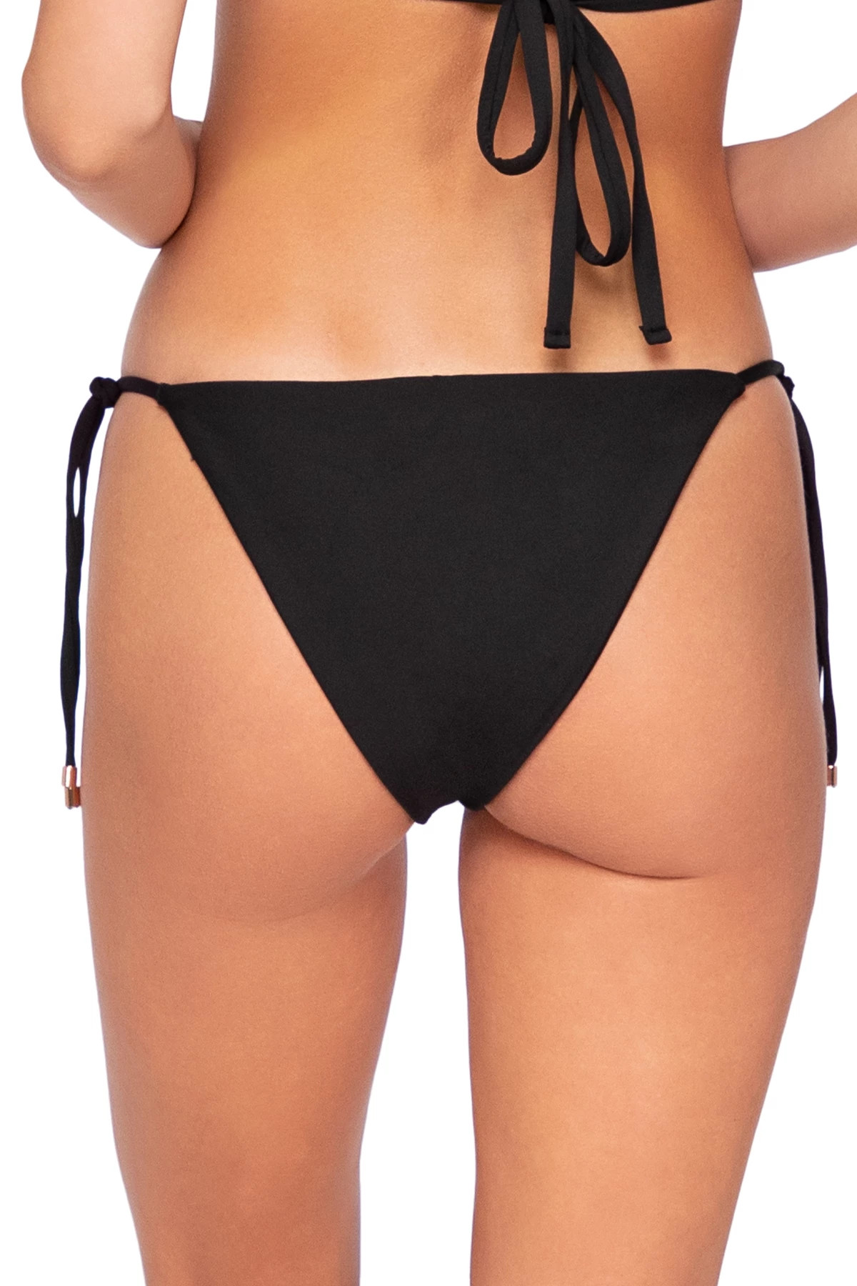 BLACK Holly Reversible Tie Side Hipster Bikini Bottom image number 2