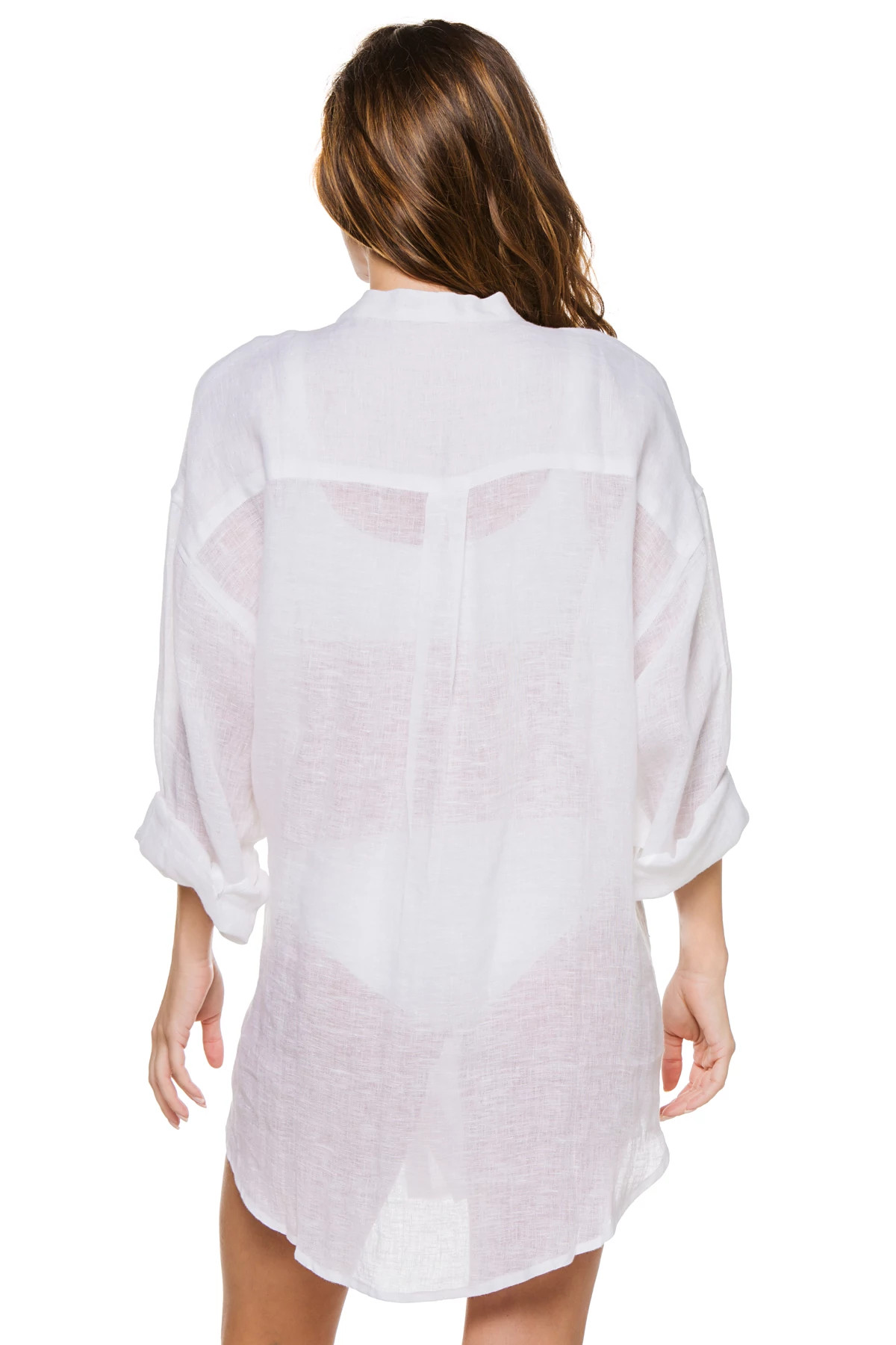 ECOLINEN GAUZE WHITE EBW X Vitamin A Shirt Dress image number 2