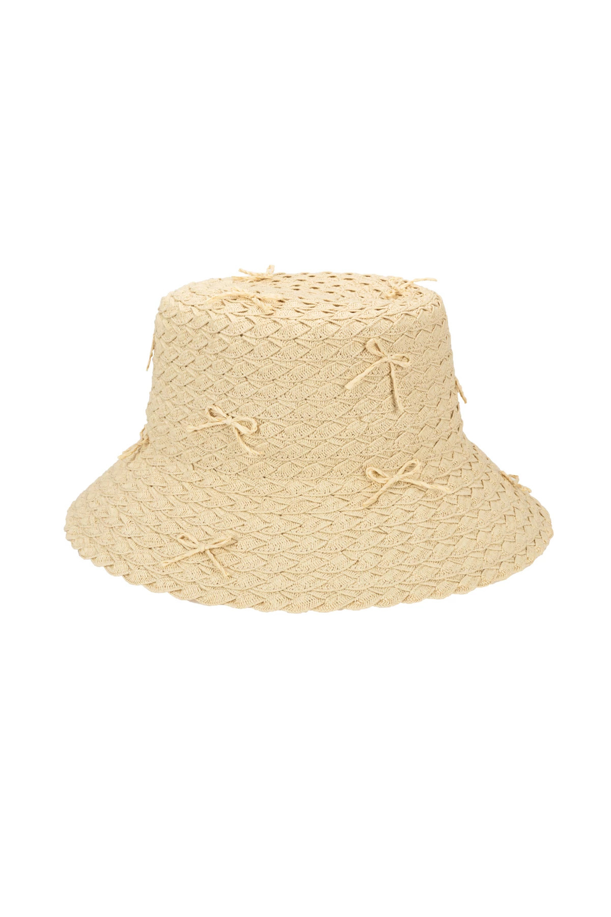 LIGHT NATURAL Bow Bucket Hat image number 1