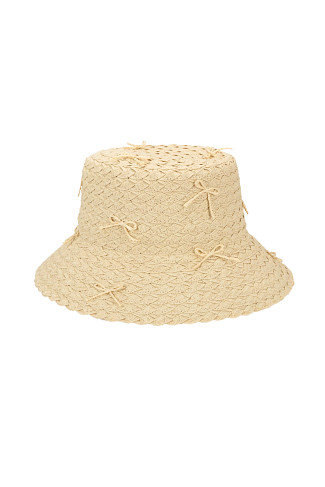 LIGHT NATURAL Bow Bucket Hat