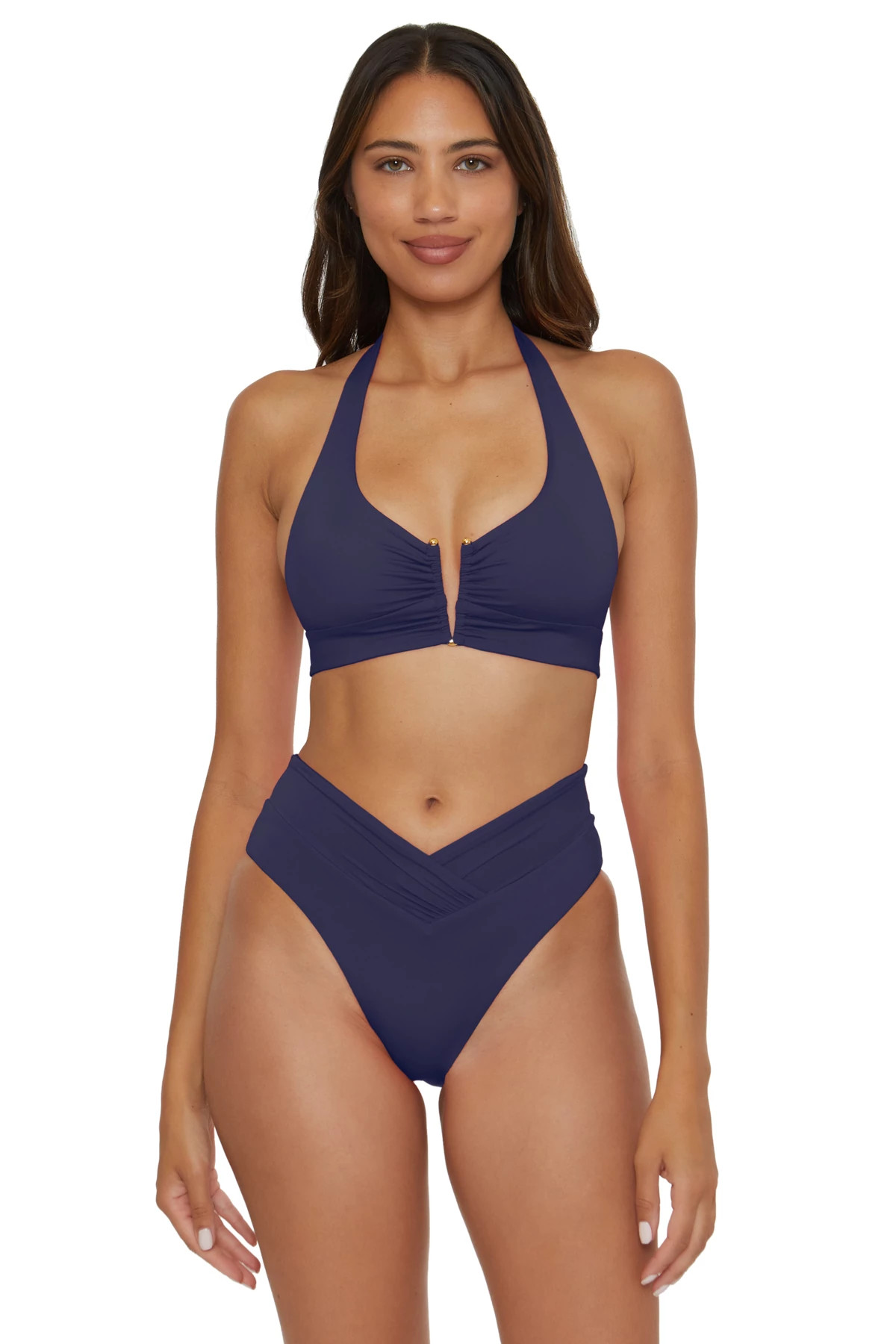 DEEP BLUE Viviana Halter Bikini Top image number 1