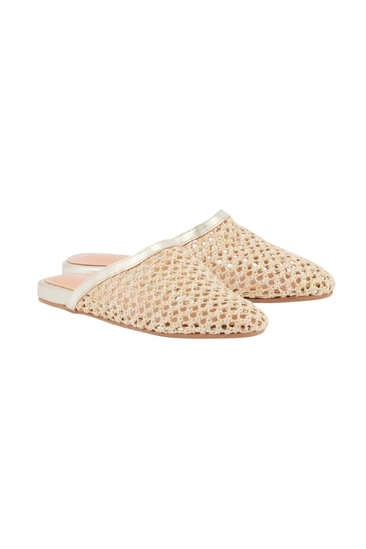 PLATINUM/NATURAL The Slipper Raffia Mule image number 3