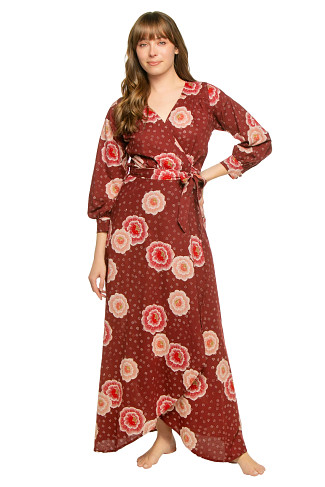 POPPY CHERRY Kate Wrap Maxi Dress