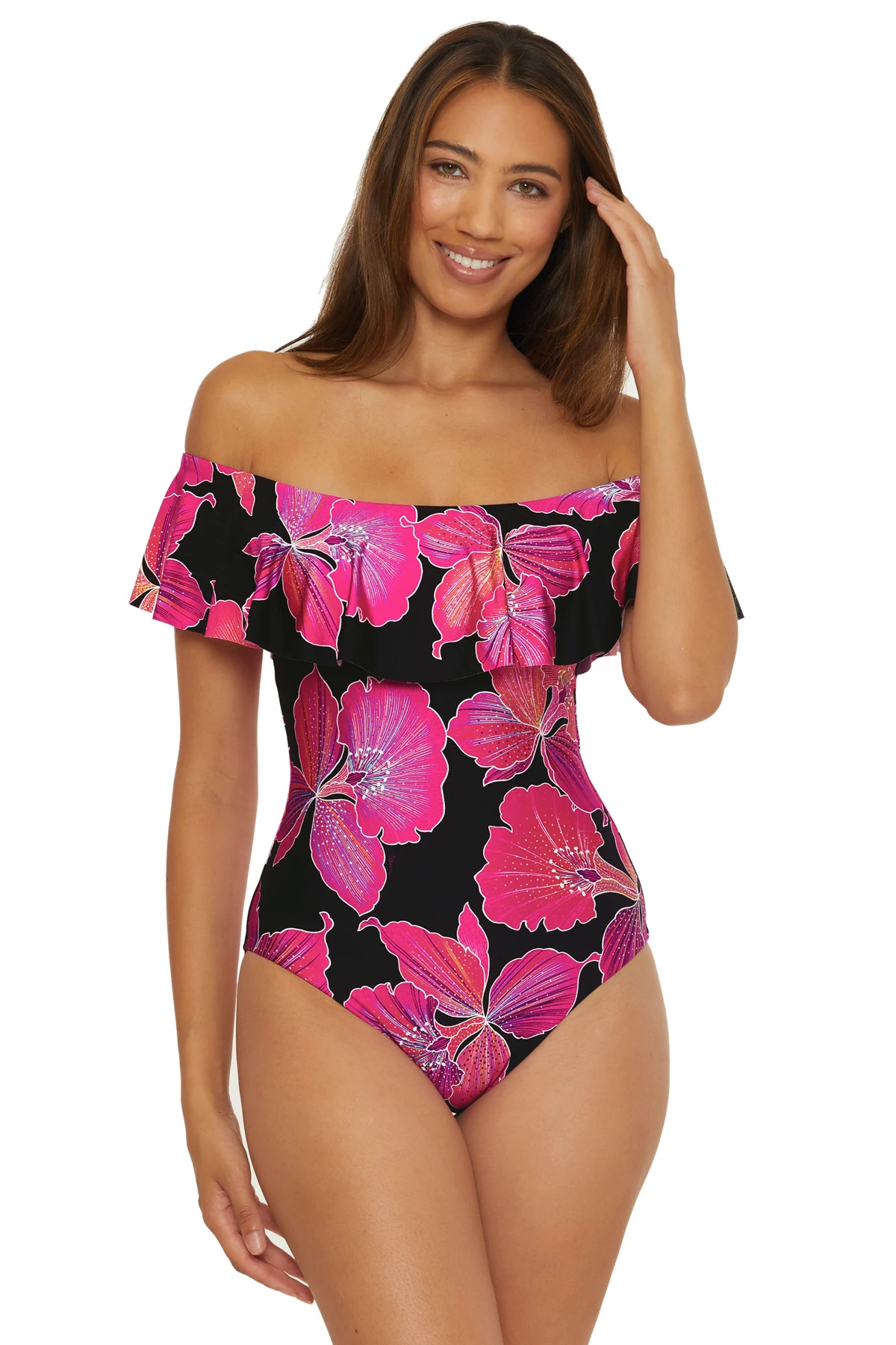 MULTI Off-The-Shoulder One Piece Swimsuit image number 1