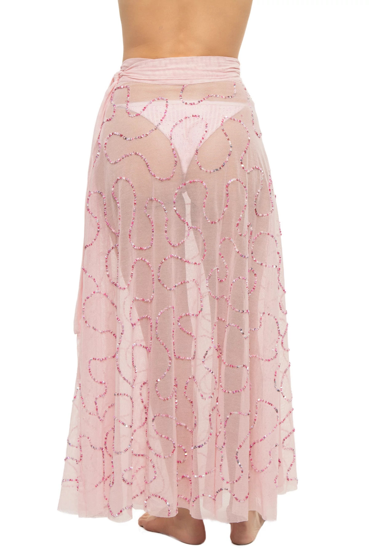 BLUSH Parra Sequin Wrap Maxi Skirt image number 2