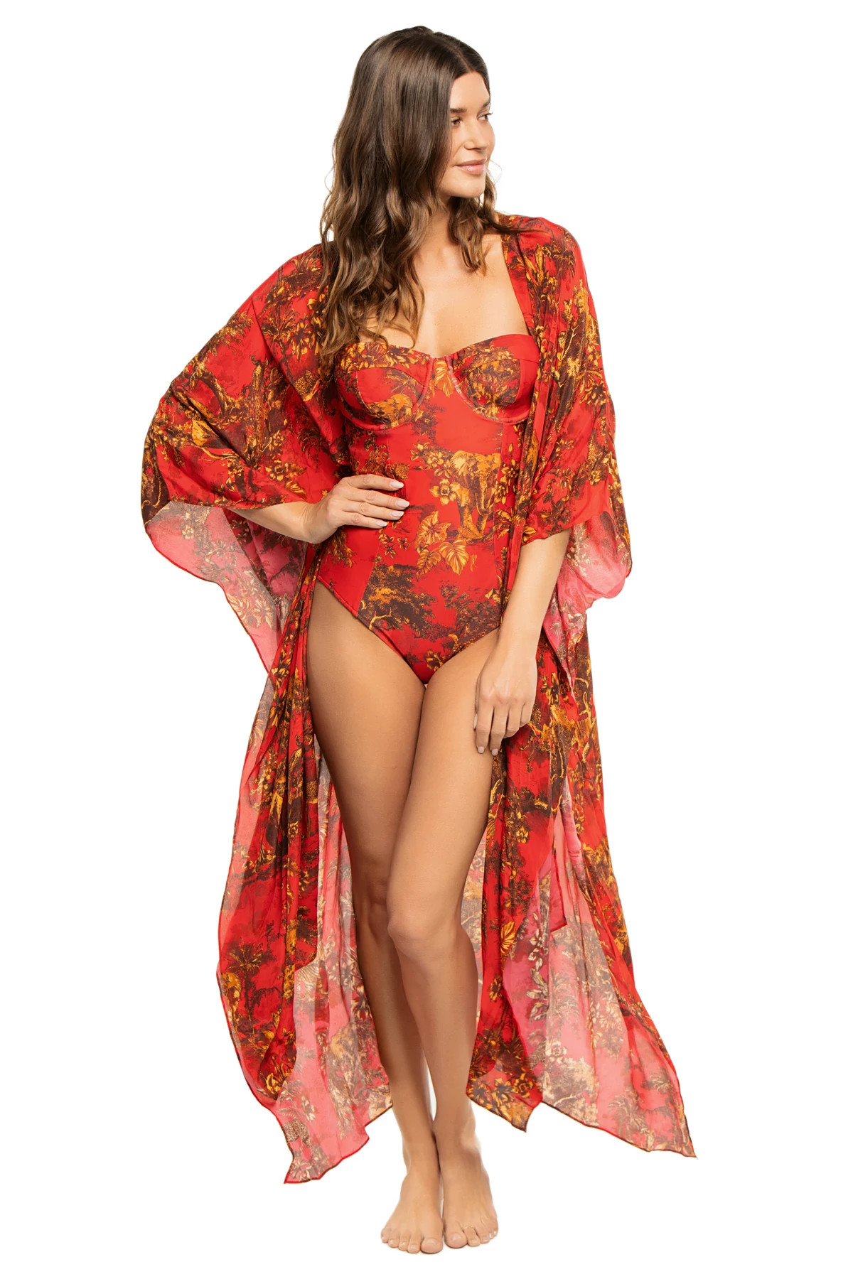 SCARLET Kara Maxi Kimono image number 1