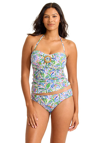 FOUR LEAF CLOVER Poolside Palms Bandeau Tankini Top