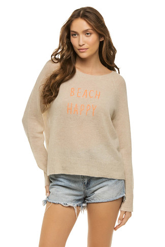 OATMEAL/CORAL Beach Happy Sweater