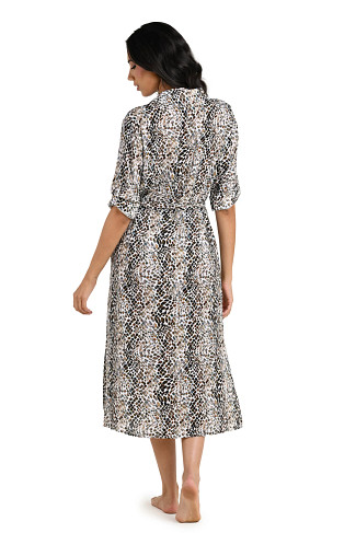 TAUPE Wild Whispers Button Up Shirt Dress