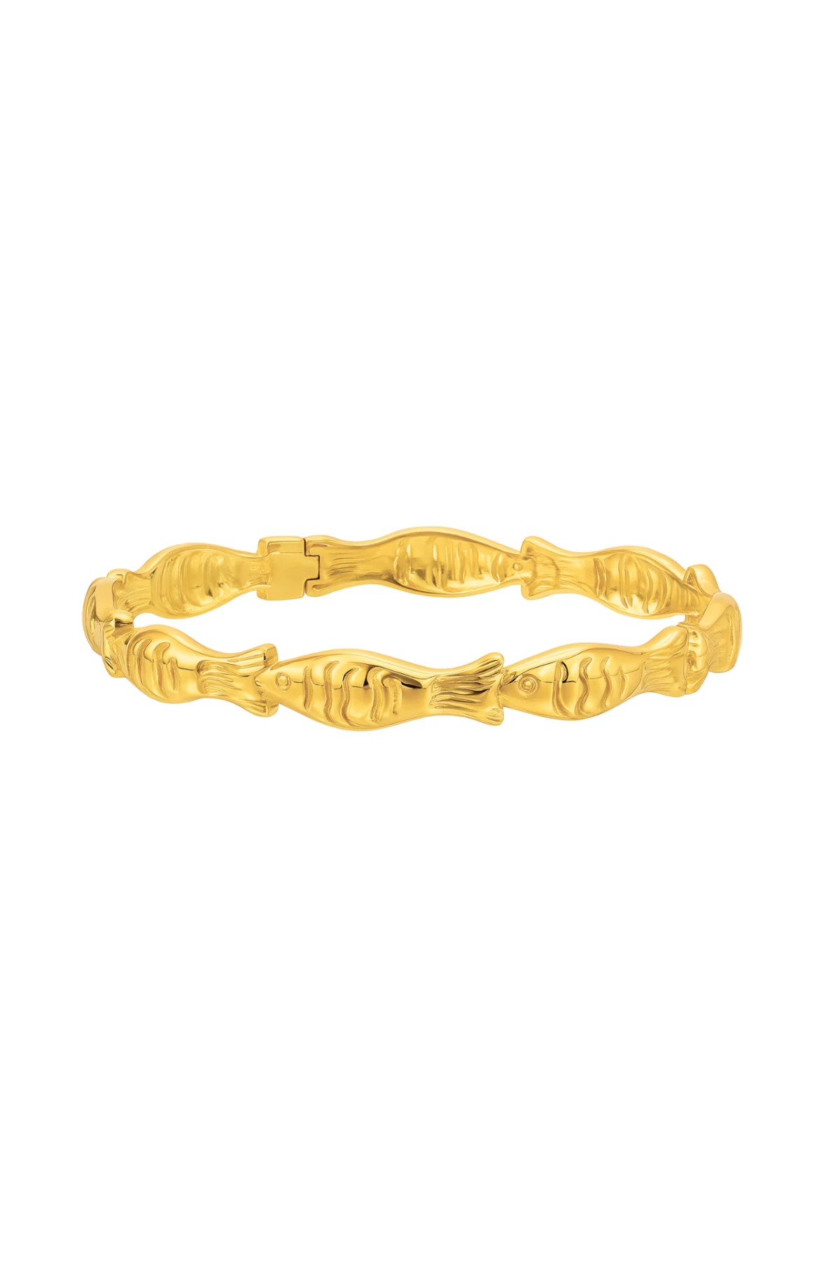 GOLD Ozara Fish Bangle Bracelet image number 1