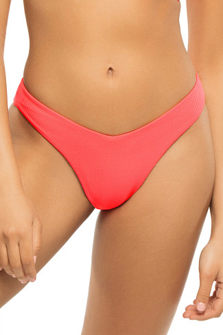 HOT CORAL Malibu Brazilian Bikini Bottom