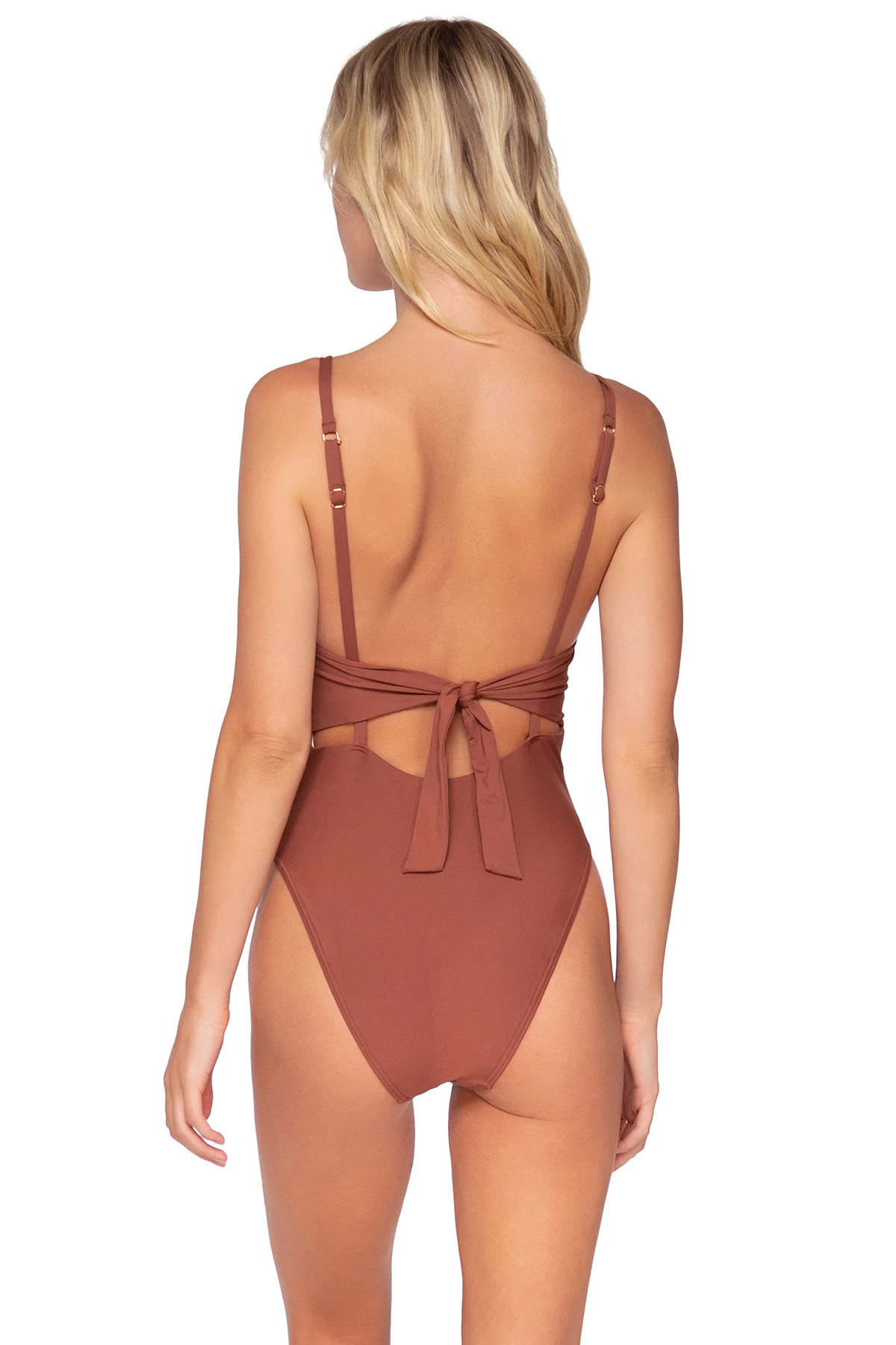 CANYON CLAY Over The Shoulder One Piece Swimsuit image number 2