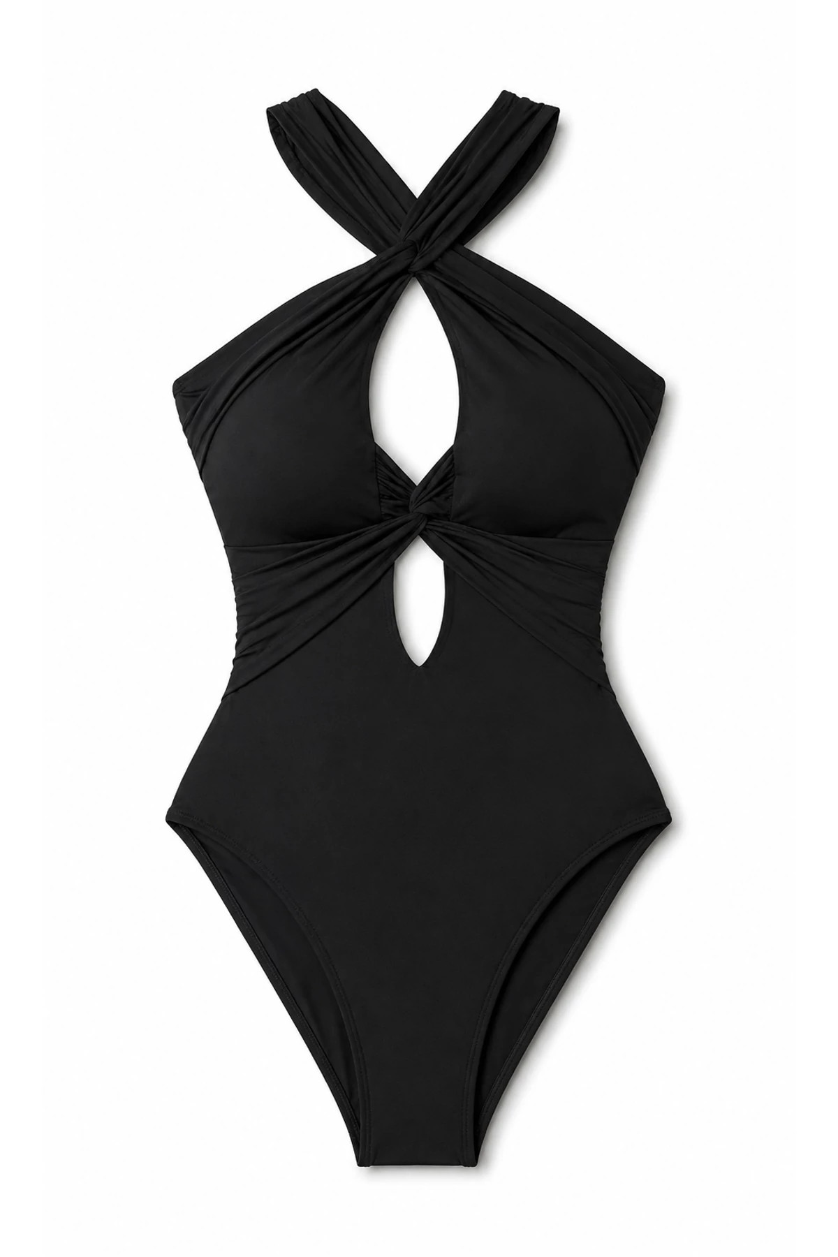 BLACK Gracelyn High Neck One Piece Swimsuit image number 4