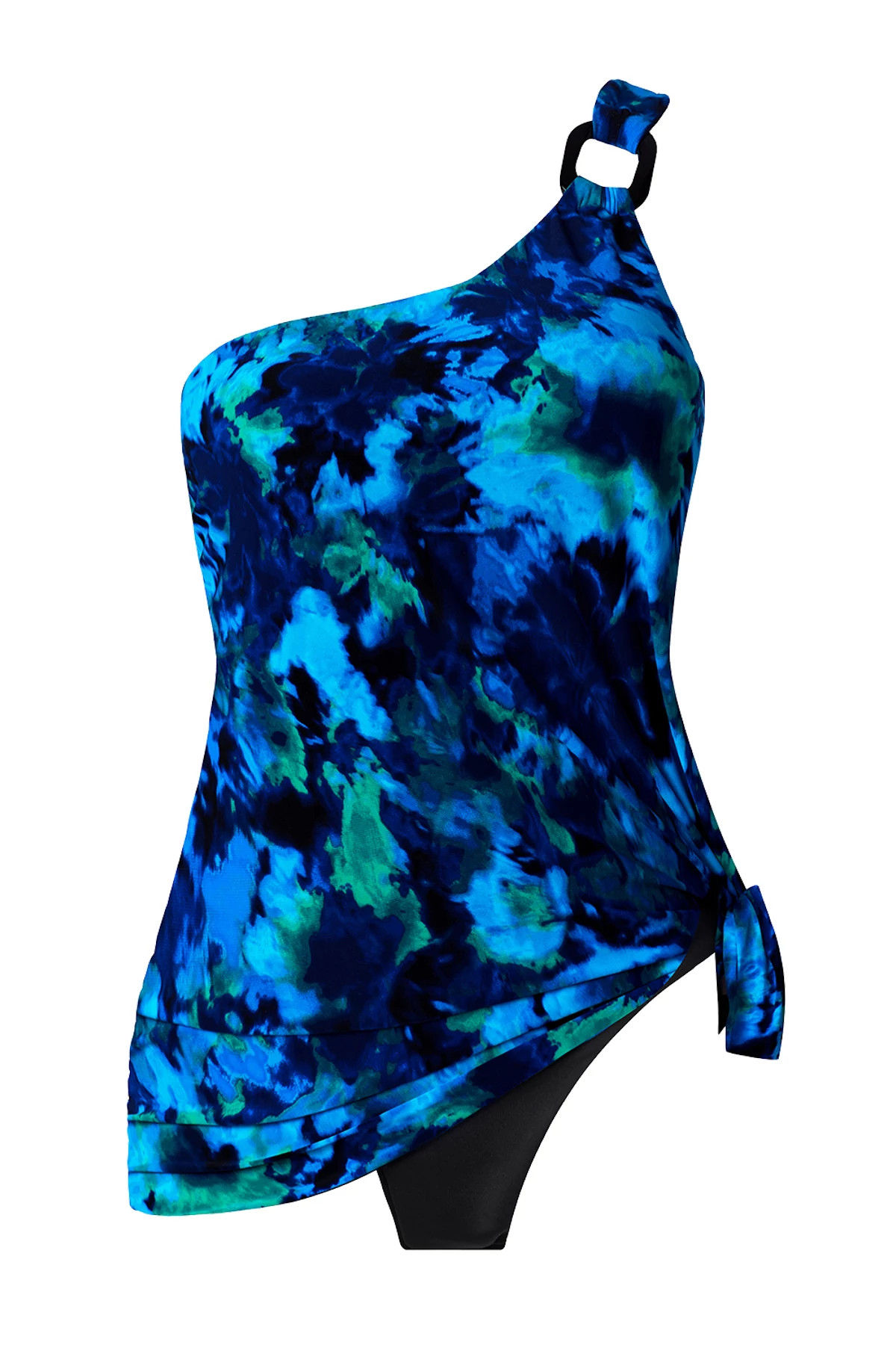 BLUE/MULTI Amal One Shoulder Swimdress image number 7