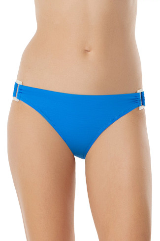 AZURE BLUE Textured Eco Shell Hipster Bikini Bottom