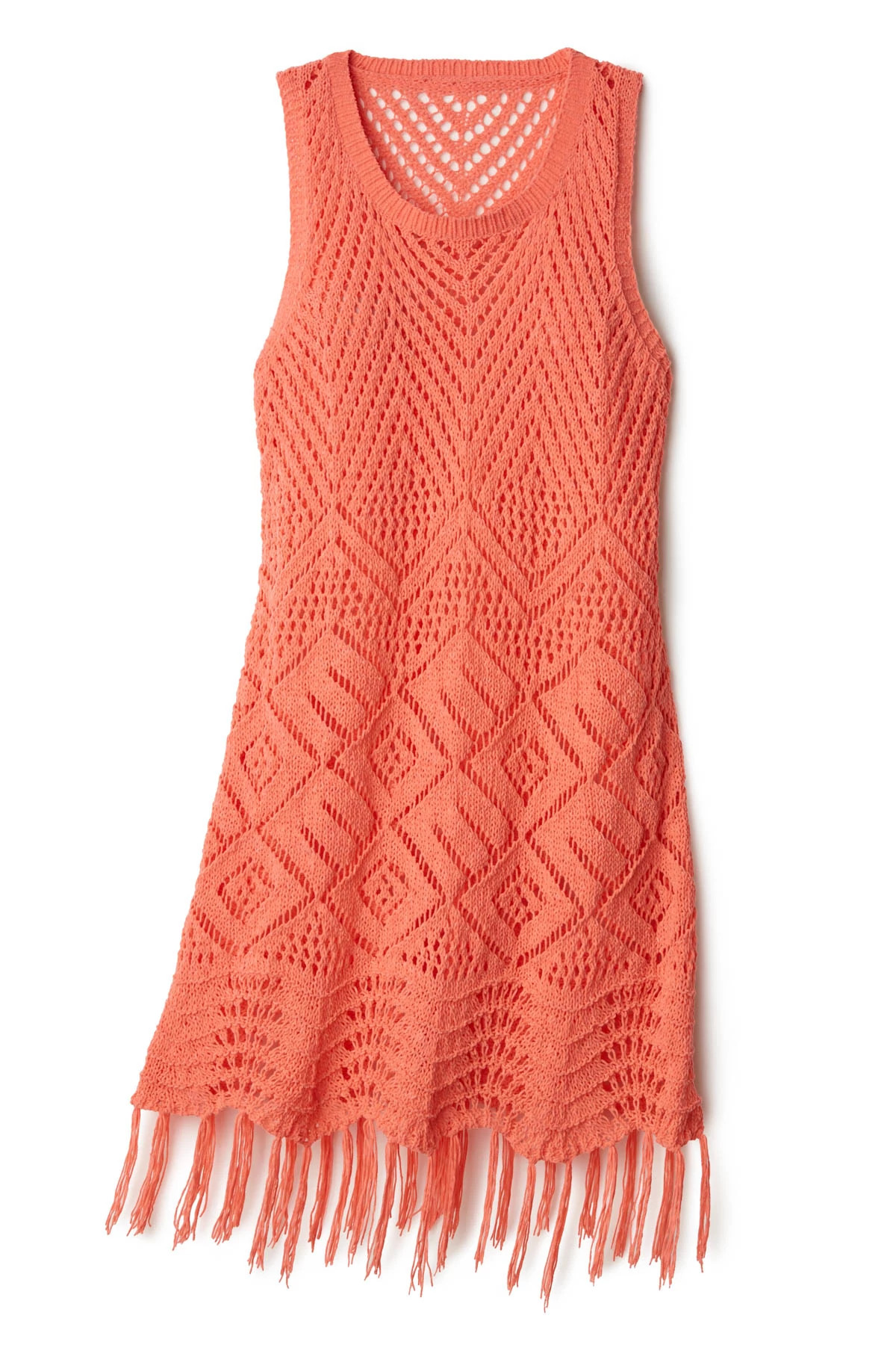 CORAL Fringe Crochet Tunic image number 3