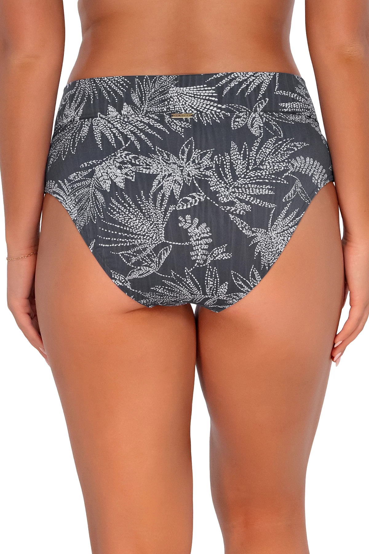 FANFARE SEAGRASS TEXTURE Summer Lovin' V-Front High Waist Bikini Bottom image number 2