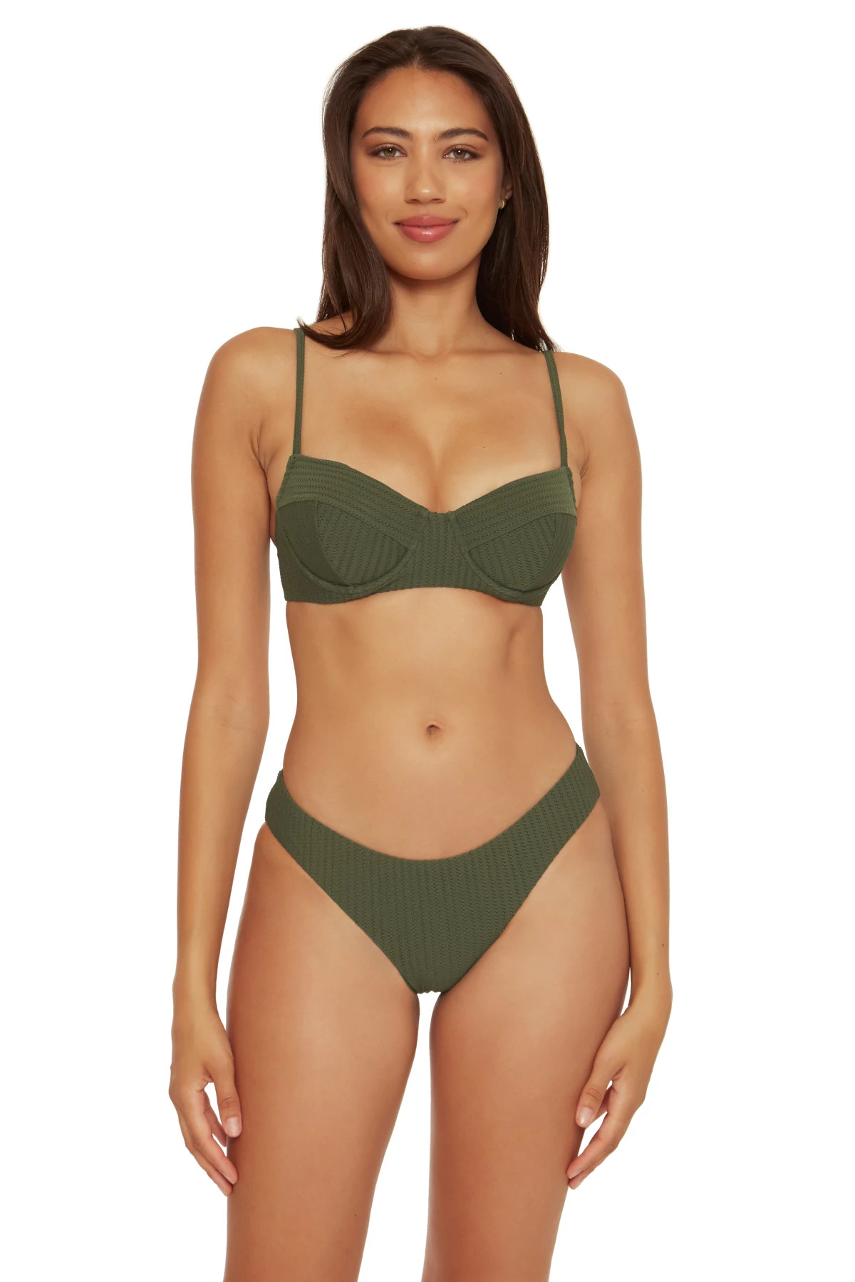 Elise Bralette Bikini Top With Adjustable Straps Lurex - Green