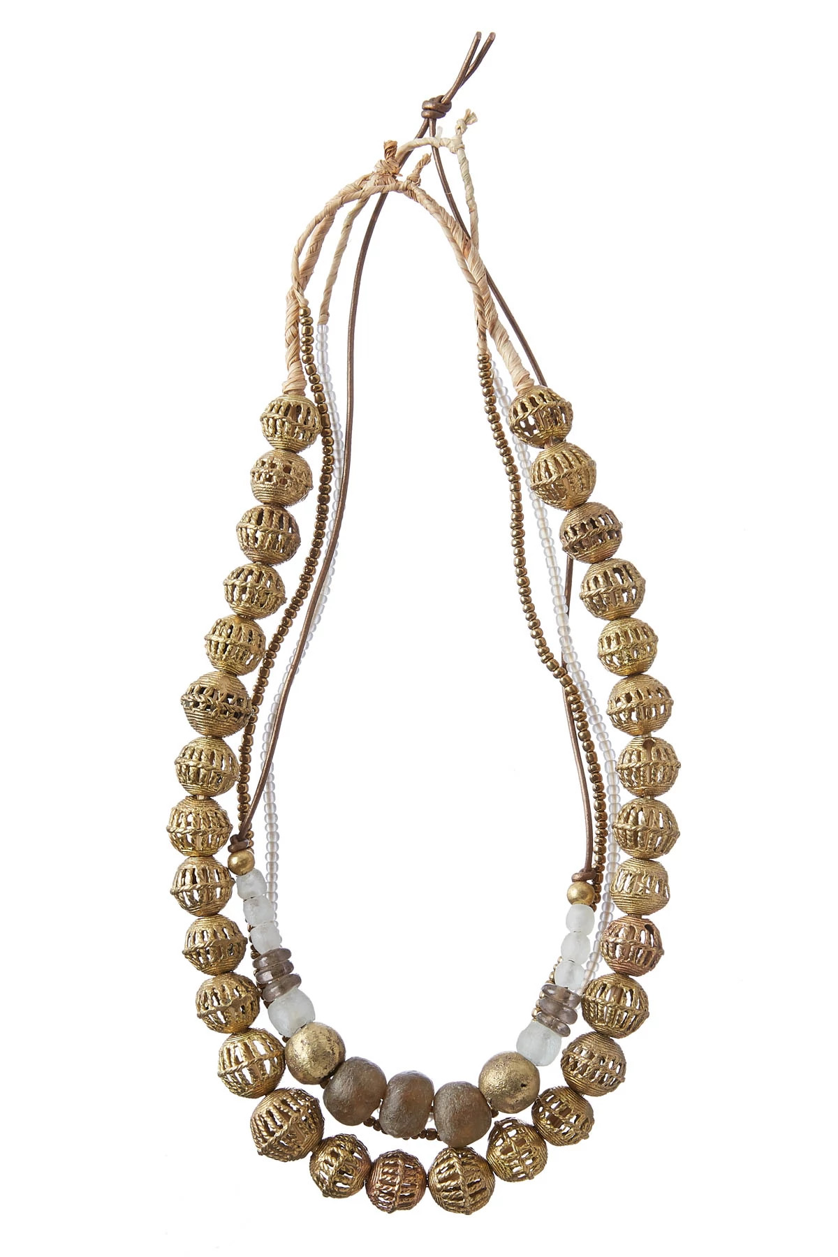 GOLD Beaded Layer Necklace Set image number 1