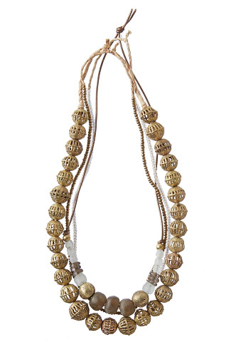 GOLD Beaded Layer Necklace Set