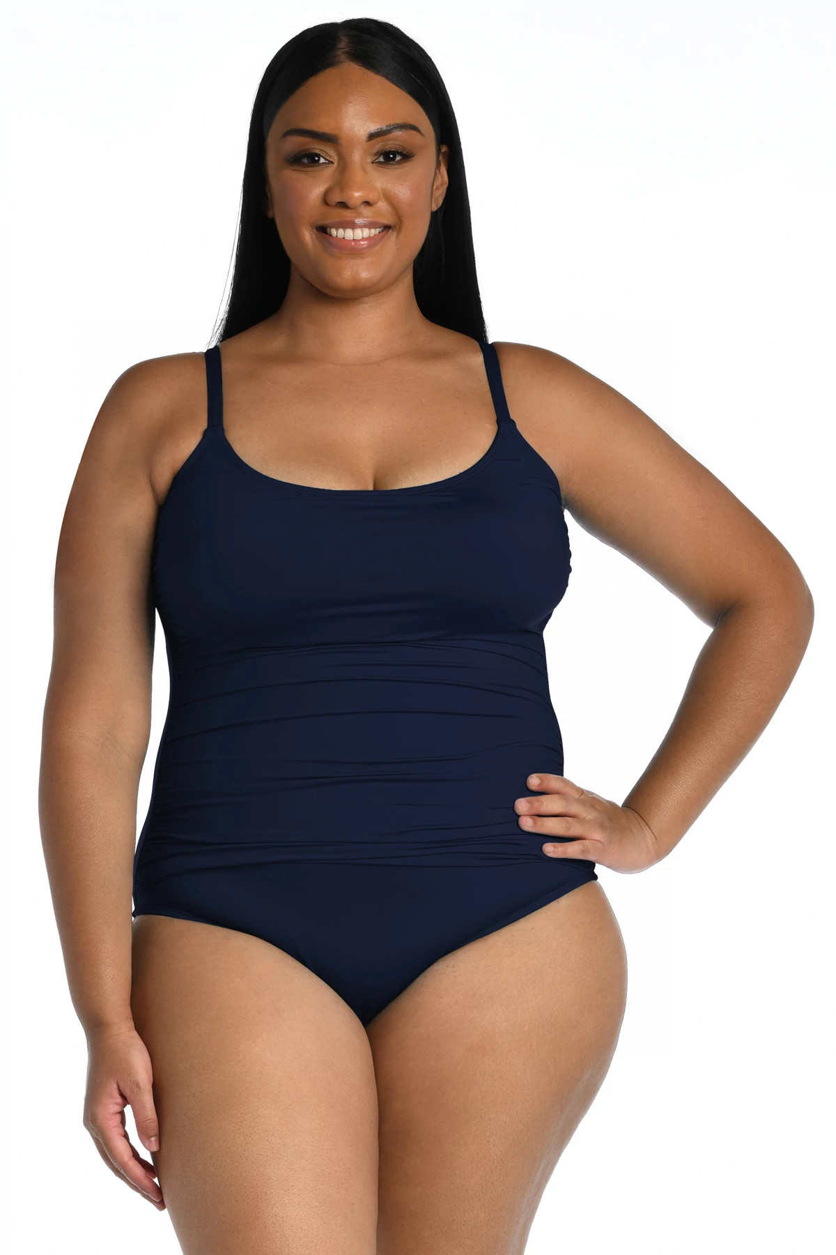 INDIGO Over The Shoulder One Piece Swimsuit image number 1