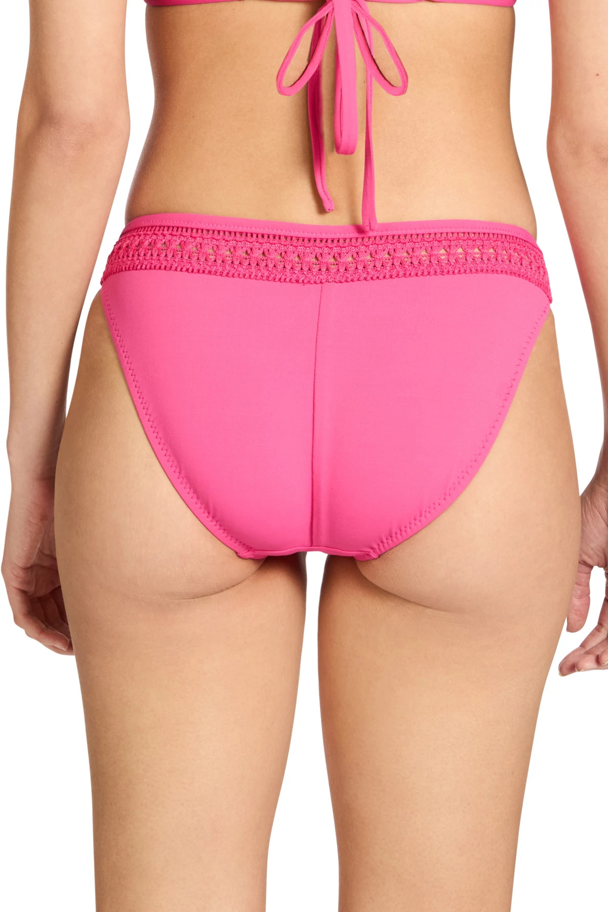 STRAWBERRY Crochet Trim Loop Tie Bikini Bottom image number 2