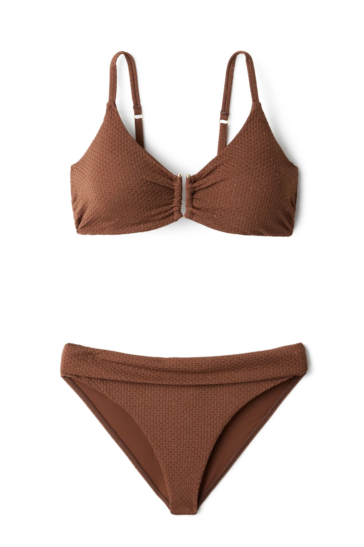 BRONZE SCALLOP Jules Textured Bralette Bikini Top image number 4