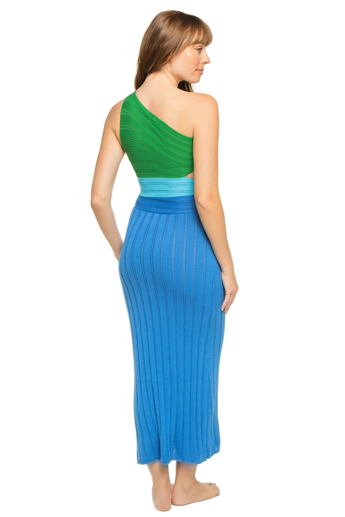 BLUE Lauren Asymmetrical Maxi Dress image number 2